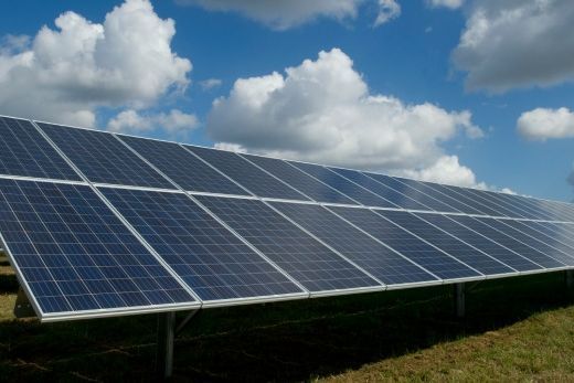 Solarpaneele auf einem Feld